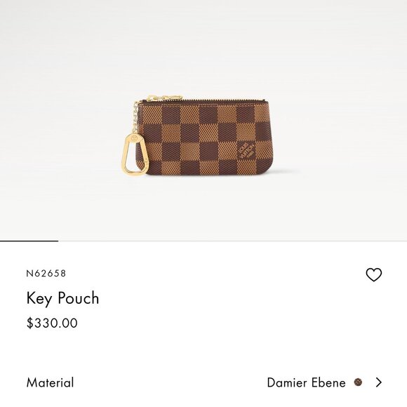 New! 100% Authentic!! Louis Vuitton Damier Ebene Key Pouch - Picture 10 of 12